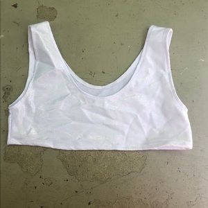 Iridescent python shopbglittz underboob top